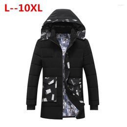 Men's Down 5XL PLUS 10XL 8XL 6XL Brand Cotton Padded Long Men Thick Hoodies Parka Male Quilted Winter Jacket Coat