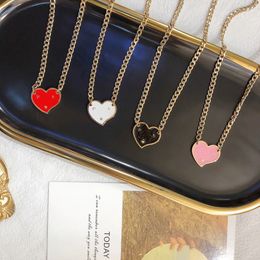 Pendant Necklaces 7 Colors Love Necklace Designer Triangle Graduated Tennis Asymmetric Pendant Necklaces for Women Chain Gold Plated Stainless Steel Jewelry