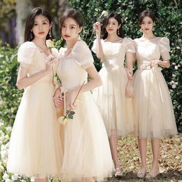 Ethnic Clothing Champagne Elegant Bridesmaid Dresses 2023 A-Line Dress Wedding Party Guest Vestidos Female Formal