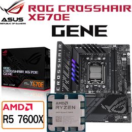 AM5 ASUS ROG CROSSHAIR X670E GENE Motherboard DDR5 With AMD Ryzen5 7600X Combo Processors X670 Micro-ATX Desktop Placa-me NEW