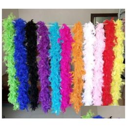 Garden Decorations White Feather Boas Turkey Boa Large Chandelle Marabou Ceremony Pink Orange Yellow Red Green Drop Delivery Dhg2O