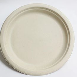 Disposable Dinnerware Paper Plate Camping Picnic Eco-Friendly Unbleached Plates