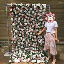 Decorative Flowers SPR 4ft 8ft(1.2 2.4m) Wedding Roll Up Flower Wall Backdrop Decoration Rose