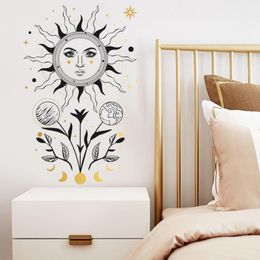 Wall Stickers Creative Sun Moon Flower Living Room Dining Bedroom Study Decoration Removable
