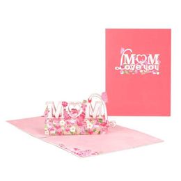 Gift Cards P82E 3D Mother Day Love Mom Greeting Card Handwriting Card Accessory Z0310
