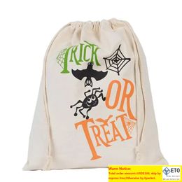 Quality Halloween Canvas Portable Shopping Bag Party Large Capacity Festival Pumpkin Candy Storage Gift Hand Bagd Festive Supplies