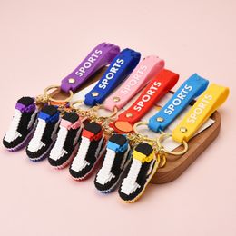 Designer 6 Colors 3D Basketball Shoes Keychain Party Gift Stereoscopic Sneakers Keychains For Women Bag Pendant Mini Sport Shoe Keyring