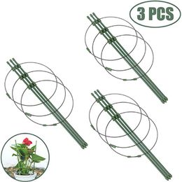 Garden Supplies Other 3pcs Ring Plant Support For Potted Plants Metal Green Round Stakes Cages Climbing