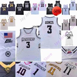 Providence Friars Basketball Jersey NCAA College Alpha Diallo Maliek White Pipkins Holt Reeves Kalif Young Lenny Wilkens Otis Thorpe Gomes
