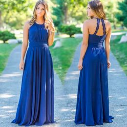 Bridesmaid Dresses Plus Size Gown Formal For Weddings A Line Sleeveless Floor-Length Chiffon New Zipper NONE Train Sashes O-Neck Pleat