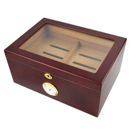 Premium Spanish Cedar Wood Cigar Humidors with Hygrometer and Humidifier