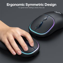 Type-C Charging DPI Adjustable Luminescent Rechargeable Wireless 2.4G Bluetooth-compatible Mouse for Computer