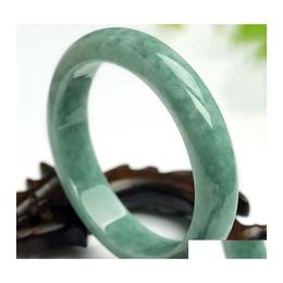 Jewellery Other Bracelets Natural Chinese Green Jade Bracelet Bangle 5464Mm Charm Jewellery Fashion Handcarved Lady Woman Girl Luck Am Dhn70