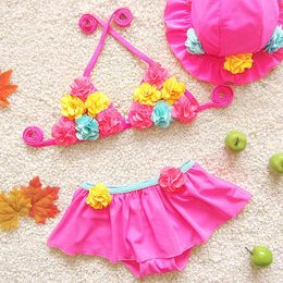 One-Pieces YinFengTing New 1-8 Years Kids Swimwear Girls Child Swimsuit Ruffle Mermaid Tails for Children Bikini Set Baby Bathing Suit