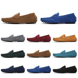 mens women Casual Shoes Leather soft sole black white red orange blue brown comfortable outdoor sneaker 041