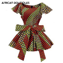 Ethnic Clothing African Women Blouse Fashion Print Wax African Traditional Clothing Women Ankara Print African Fashion Summer Shirt 230310