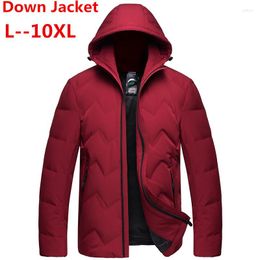 Men's Down 10XL Brand 8XL 6XL Clothing Winter Fashion Casual Slim Hooded Thick Warm White Duck Jacket Male