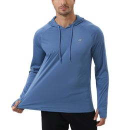 Mens Hoodies Sweatshirts UPF 50 Rash Guard Swim Shirt Athletic Long Sleeve Fishing Hiking Workout Shirts Outdoor Beach Summer Cloth 230309