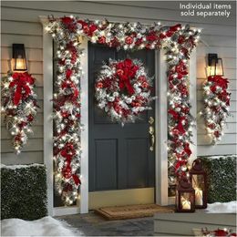 Christmas Decorations Wreath Outdoor Xmas Signs Home Garden Office Porch Front Door Hanging Garland Year Decor 220916 Drop Delivery Dhcd8