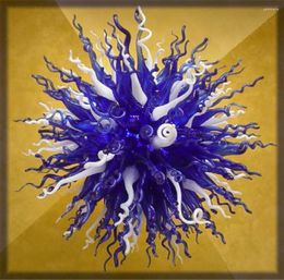 Chandeliers Indoor Lighting Home Decoration Accessories Blue And White Blown Glass Classic Chandelier