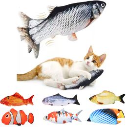 Cat Toys USB Charger Toy Fish Interactive Electric floppy toy Realistic Pet s Chew Bite Supplies s dog dges 230309