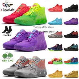 2023Lamelo shoes LaMelo Ball Basketball Shoes 2023 Men MB.01 Athletic Sneakers 1of1 Not From Here Black Red Blast Buzz Rick and Morty GalaxyLamelo shoes