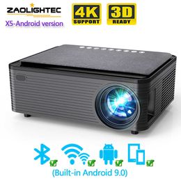 Projectors X5 Portable Smart Projector Android Wifi LED HD Projector Support 4K Real 1080P Projector For Mobile Phone Smart R230306