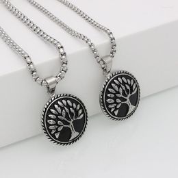 Pendant Necklaces Men Women Stainless Steel Tree Of Life Signet Classic Man Viking Amulet Necklace Nordic Jewellery