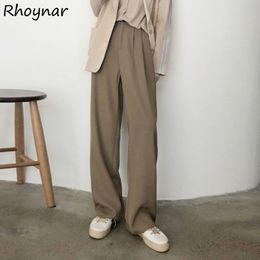 Women's Pants Capris Pants Women Elegant Full Length Casual High Waist Trouser Office Temperament Autumn Pockets Korean Style All-match Female Cozy 230310