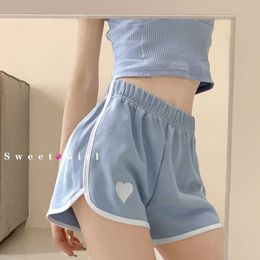 Casual Dresses Dome Cameras Wakamono Summer Pants for Women Black Cotton High Waisted Hot Wide Leg Woman Heart Embroidered Shorts Y2302