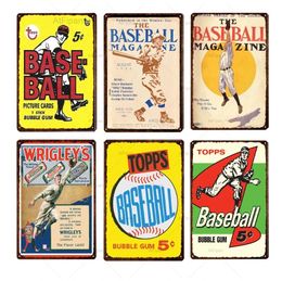 Sports Metal Tin Sign Poster Vintage Baseball Metal Poster Plaque Champions Plate Man Cave Wall Decor Garage Signs Iron Painting Personalised Art Decor 30X20CM w01