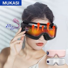 Eye Massager Heated Eye Massager With Bluetooth Music Vibration 16D Compression Massage Instrument For Migraines Dark Circles Relief 230310