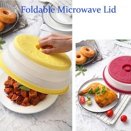 Kitchen Storage Microwave Folding Cover Silicone Lid Plate Strainer For Fruits Vegetables 10.5 Inches 20231