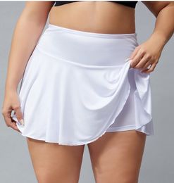 Play Women Sport Plus Size Yoga Skirts Running Shorts Solid Colour Pleated Tennis Golf Skirt Anti Exposure Fi Short Skirt