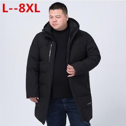 Men's Down Size 10XL 8XL 6XL Plus 5XL Arrival Warm Winter Jacket Brand Clothing Long Thick Coat Male Top Quality Hooded Parkas Men