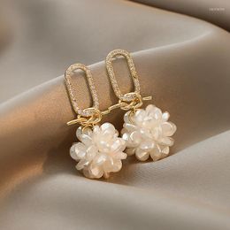 Dangle Earrings YAOLOGE For Women White Acrylic Flower Drop Geometric Alloy Ear Accessories 2023 Fashion Party Wedding Jewellery Gift