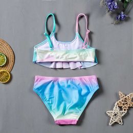 One-Pieces 5-14Years Swimsuit For Girls New Fashion Swimwear Two Piece Bikini Swimwear Set Kids Bathing Suit Children