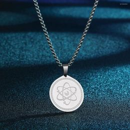 Pendant Necklaces Todorova Stainless Steel Round Atom Necklace For Women Physics Chemistry Science Knowledge Chain Charm Jewellery Gift