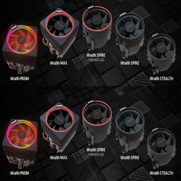 AMD Ryzen Wraith Cooler Fan Original New 4 PIN Can support R3 R5 R7 CPU Can support Socket AM4 Motherboard