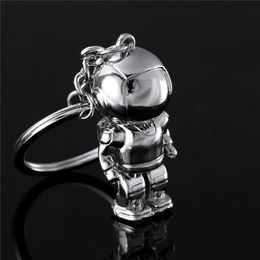 Key Rings 3D Astronaut Space Robot Brass Keychain Pendant Men Car Waist Buckle Hanging Copper Key Chain Ring Charm Accessories
