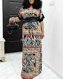 Ethnic Clothing 2023 Autumn Sexy African Women Printing Polyester Plus Size Long Dress