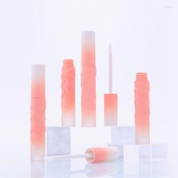 Storage Bottles Empty Lip Gloss Tubes Gradient Pink Embossed Bow Cosmetic Lipgloss Container Makeup 5ML Packaging 10/30/50pcs