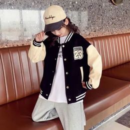 Jackets Spring Autumn Sport Girl Jacket Baseball Children School Uniform JacketsGirl Coat Outwear Teenager Clothing Kids 514Yers 230310