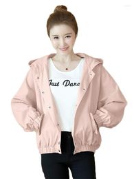 Women's Jackets Short Cargo Women Pink Long Sleeve Loose Hooded Coats 2023 Spring Korean Fashion Casual Harajuku Style Clothing