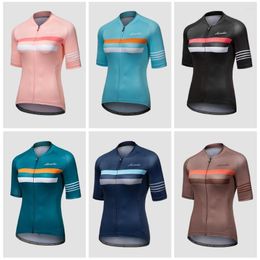 Racing Jackets Santic Cycling Jersey Women Summer Short Sleeve Shirt Mtb Clothes Breathable Road Bike Tops Ride Bicycle Clothing Female