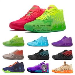 2023Lamelo ayakkabı Boys LaMelo Ball MB 01 Mavi Mor çocuk Basketbol Ayakkabıları satılık Rick Morty Sport Shoe Trainner Sneakers US4.5-US12Lamelo ayakkabı