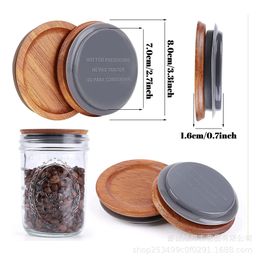 100pcs Natural Wooden Beverage Drinkware Lid 70mm 90mm Environment Friendly Round Bottle Cap Jar Bamboo Lids