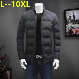 Men's Down 2023 10XL Men 8XL 6XL Fashion Stand Collar Male Parka Jacket Mens Solid Thick Jackets And Coats Man Winter Parkas