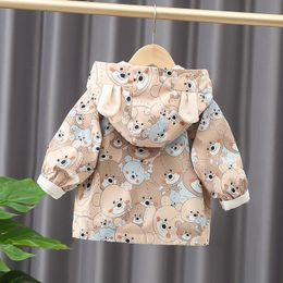 Jackets high quality children's spring jacket for girls Hooded Coat Baby Girl Outerwear Toddler Coats Kids Autumn Cotton Boy's Windbreak 230310