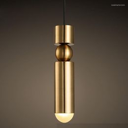 Pendant Lamps Bar Chandelier Lighting Modern Minimalist Bed Metal Single Head Lamp Desk Cashier Long Tube Light